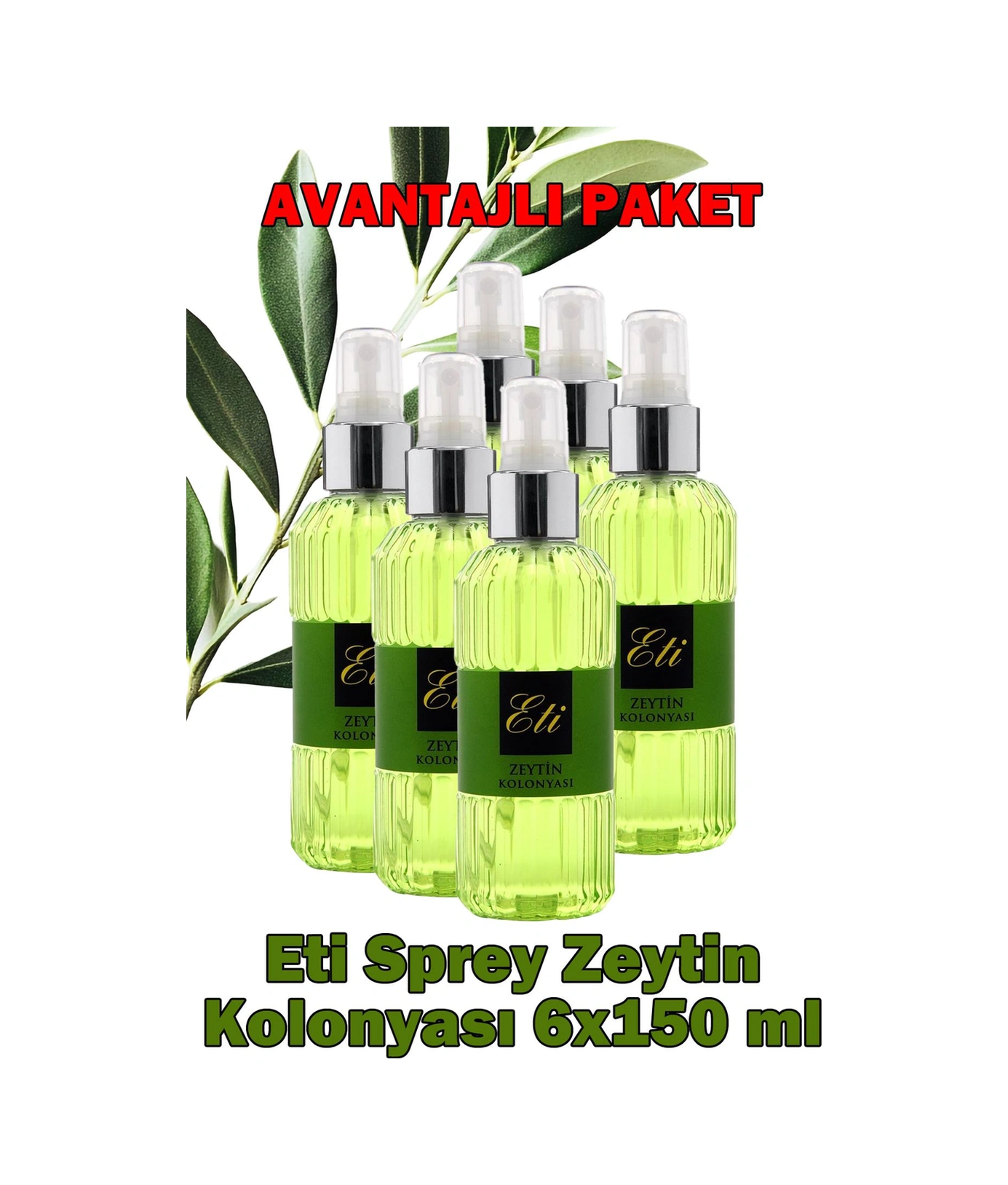 Eti Sprey Zeytin Kolonyası 150 Ml 6 Adet