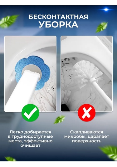 Washhome Değiştirilebilir Başlıklı Temassız Klozet Fırçası 168887148 Beyaz