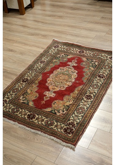 Kayseri Çeyrek El Dokuma Halı - Yün Üstü Pamuk - Leh4477975044 Kırmızı