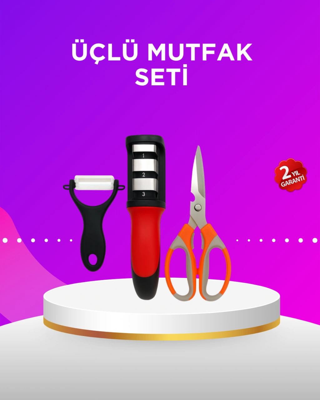 Çok Amaçlı Mutfak Makas Seti Paslanmaz Çelik Ve Ergonomik Tasarım Çok Renkli