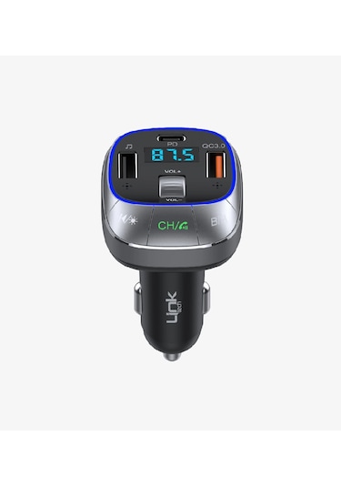 Linktech Fm Transmitter - Linktech Gf17 Premium 48w Üç Girişli 5.0 Bluetooth Fm Transmitter - Rgb Ça