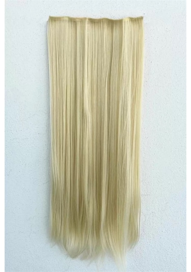 Caş Dekorasyon Isıya Dayanıklı Yarım Ay Saç Çıt Çıt 613 / Düz / Platin Sarı 70cm / 140gr