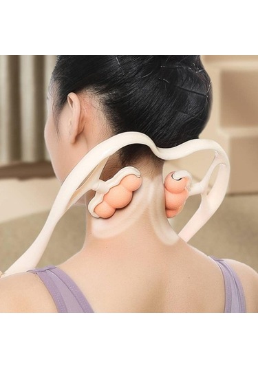 Boyun Ve Omuz Kendi Kendine Masaj Aleti S-şekilli Eğri Tasarımı Omuz Gevşetici Turuncu 08mwıf Turuncu