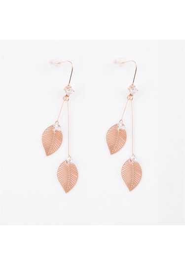 Sallantılı Yaprak Gümüş Kadın Küpe N11.79920