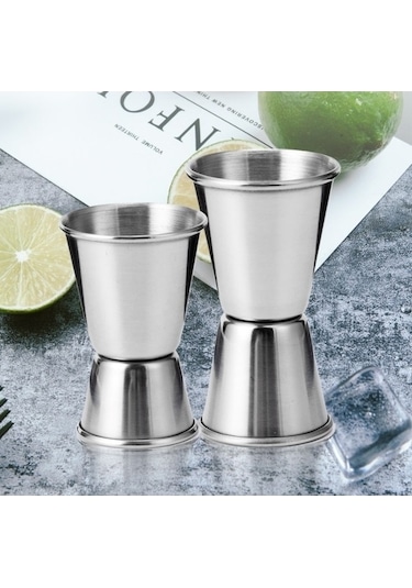 Wondernest Uçlu Paslanmaz Ons Ölçü Lichen Çift Çelik Bardağı, 2'li Paket