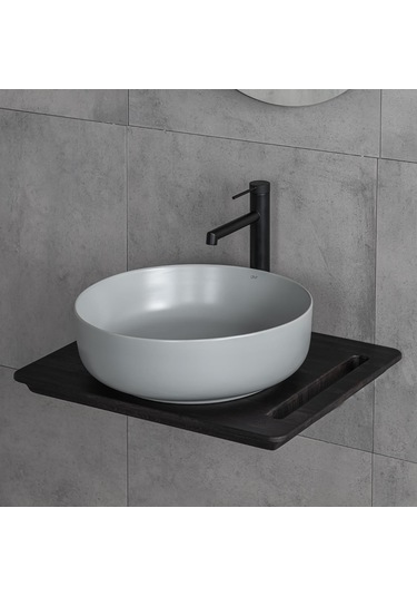 Lena E-W1201MG Tezgah Üstü Lavabo Gri - Mat Antrasit