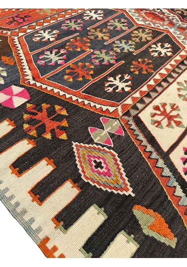 El Dokuma 155x300 Kök Boya %100 Yün Çift Kanat Malatya Kilimi