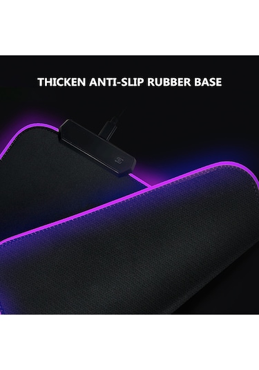 Ruicoo Rgb Aydınlatmalı Geniş Oyun Mouse Pad - 14 Işık Modu, Usb Güç, Kaymaz Taban