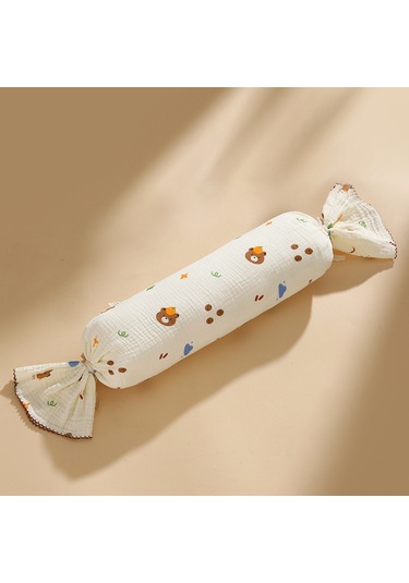Şeker Silindir Yastık Bebek Boyun Yastığı Yumuşak Ve Güvenli No.05 Ekru
