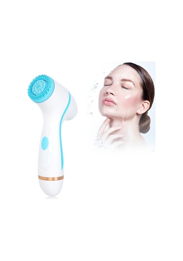 Sones Cnaier Ae-868 Pil İle Çalışan Silikon Ultrasonik Titreşimli Yüz Cilt Bakımı Elektrikli Yüz Temizleyici Mavi