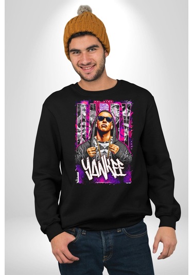 Daddy Yankee Müzik Star Kadın Erkek Siyah Sweatshirt Siyah