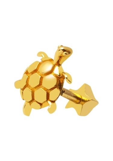 14 Ayar Altın Kaplumbağa Tragus Küpe Kphsy14k22502 Sarı