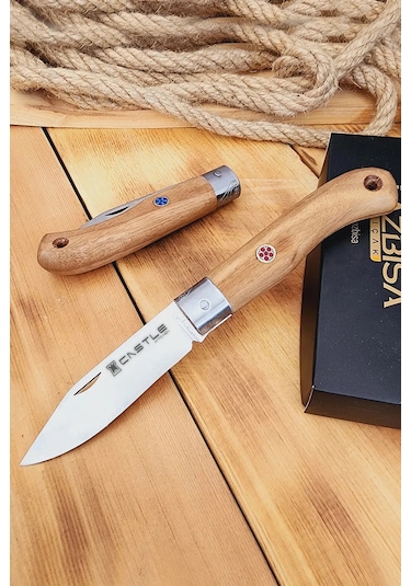 Ceviz Sap Çakı Kamp Çakısı Outdoor Piknik Bahçe Çakısı ÇK115 Kahverengi