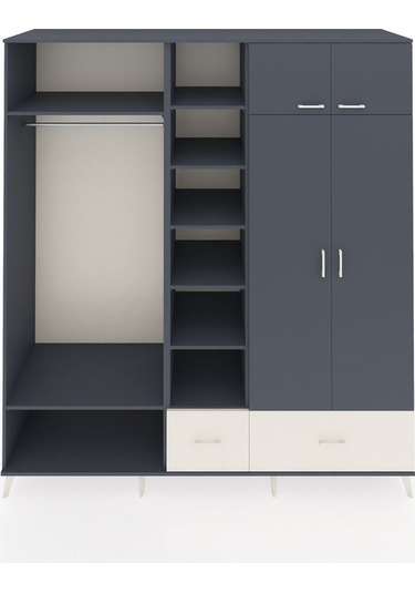 Kronos Dolap 12 Raflı 2 Çekmeceli 2 Askılı 220x59x243 Antrasit-antrasit/aytaşı Antrasıt/aytası Kronos Dolap 12 Raflı 2 Çekmeceli 2 Askılı 220x59x243 Antrasit-antrasit/aytaşı Antrasıt/aytası