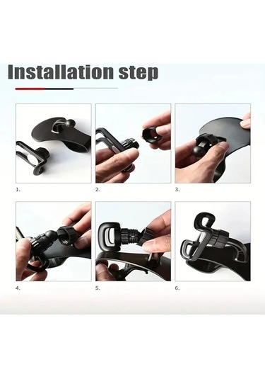 Tongxida Araç Telefonu Tutucu Kolay Montaj Kıskacı Stand Paneli Çok Fonksiyonlu Siyah - -