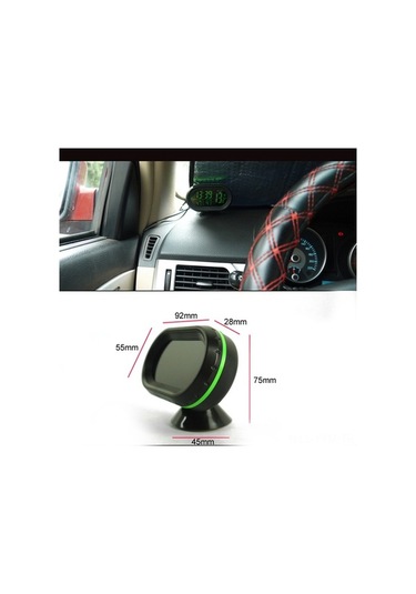 Novahub Arac İçin 3'lü Lcd Ekran: Saat, Termometre, Voltmetre - 12v/24v, Alarmlı - Dış Sıcaklık Ölçer 112 Karakter