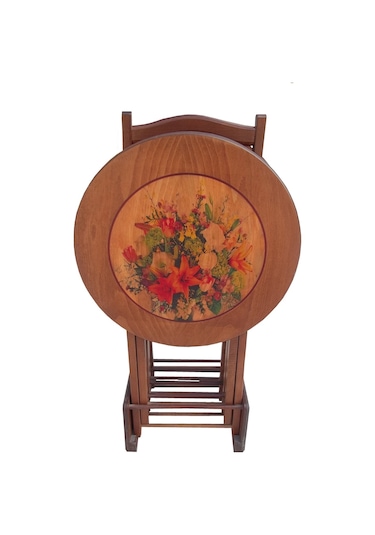 Zigon Çanta Yuvarlak Resimli Model Kayın Parlak Ceviz Natüre Minu