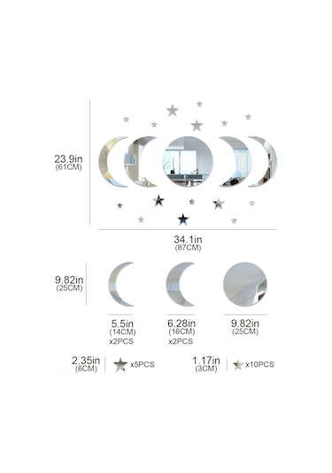 Singree Ramazan Bayramı Dekorasyonları: 20 Adet Ay-yıldız Kombinasyonu Akrilik Duvar Sticker, Festivite Ve Odalar İçin Zenginleyici Dekor