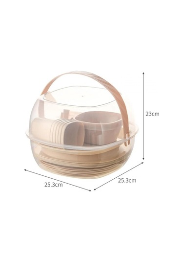 Tcherchi 48 Parça Dış Mekan Seti Plastik Sofra Seti Bej