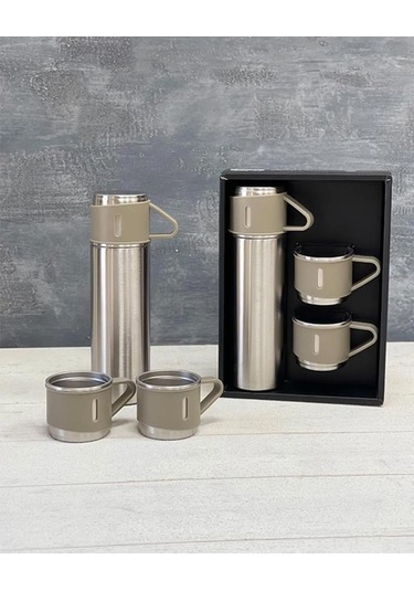 Kamp Termosu - Termos Seti - 500 Ml - 3 Adet Bardak 001