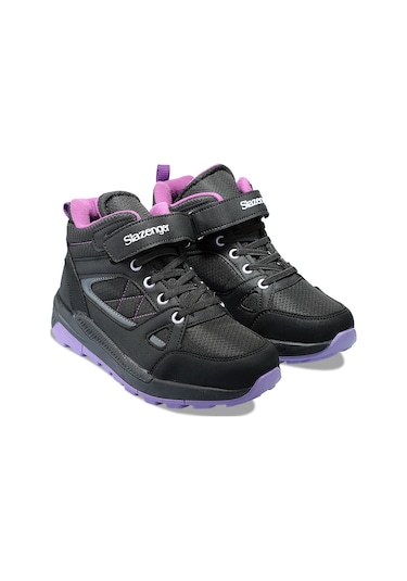 Slazenger KESHA Çocuk Cırt Cırtlı Siyah - Mor Bot