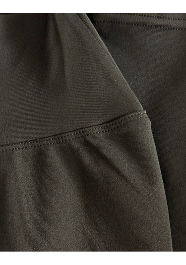 Toparlayıcı Yüksek Bel Kadın Günlük Spor Parlak Tayt SiYAH