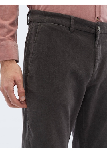 Gri Dokuma Regular Fit Kadife Casual Pamuk Karışımlı Pantolon 659489 Gri