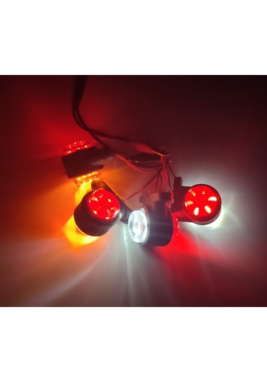 10 Adet 12 Ledli Mini Takoz Lamba 12-24 Volt Sarı Kırmızı
