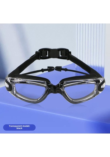 Yetişkin Yüzme Gözlüğü Su Boyutu Buğu Önleyici Yüzme Dalış Gözlüğü Hd Şeffaf Yüzme Gözlüğü Kutulu Düz-siyah Çok Renkli