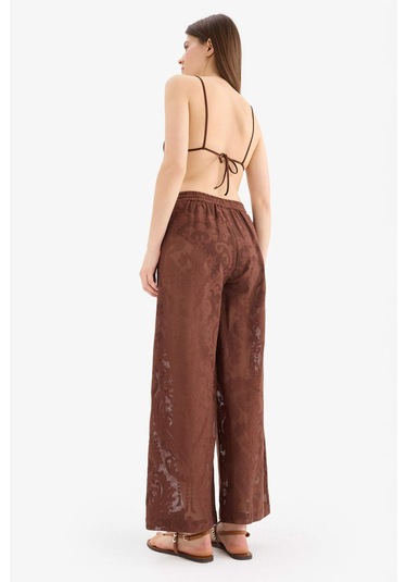 DeFacto Dantelli Esnek Belli Beyaz Plaj Pantolonu-Fall in Love D9767AX25SMBN319