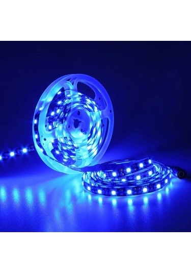 5metre Led Şerit 5050 Dc12v Mavi Renkli 60led/m Ip65 Işık Aydınlatma Lambası Hortum Kendinden Yapışkanlı Mavi