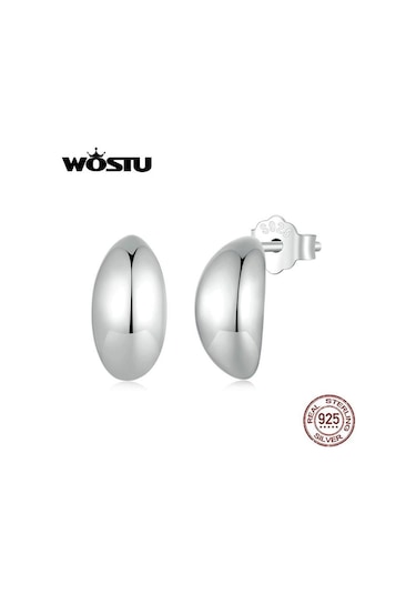 Gümüş Wostu 925 Ayar Gümüş Basit Ay Saplama Küpe Kadınlar Için Ins Tarzı Aerodinamik Kulak Sutds Pendientes Düğün Takısı 925 Ayar