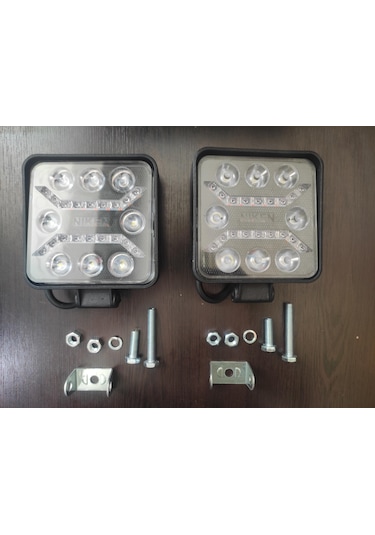 2 Adet Niken Çalışma Lambası Pro 8 Ledli Kare 3 Fonksiyonlu