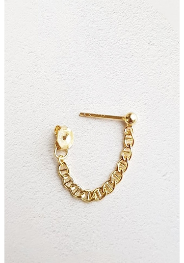 Tekli Ithal Zincir Sade Toplu Gümüş Küpe