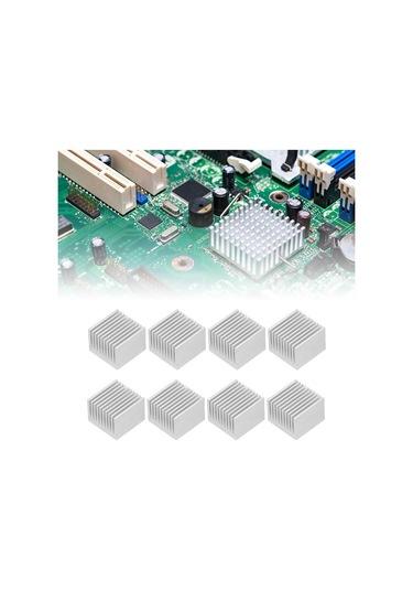 Yaozixa 8 Adet Anodize Alüminyum Soğutucu Kanat Seti - Elektronik Cpu Ve Güç Modülleri İçin Hızlı Isı Dağıtımı, 40x40x30mm, Yapıştırıcı İçerir