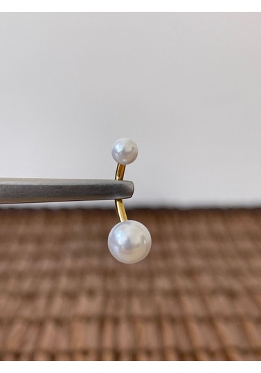 316 L Cerrahi Çelik Anti Alerjik 10 Mm İncili Göbek Piercingi İnci Piercing Gold