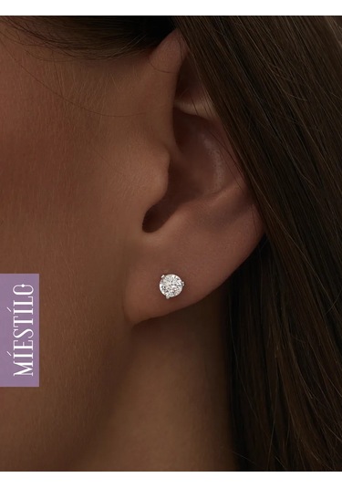 Miestilo 925 Ayar Gümüş Küpe Gümüş Çiviler Pusterler 162697544 beyaz