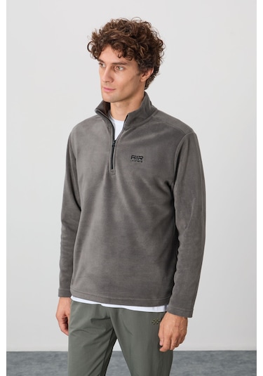 Tommy Life River Koyu Gri Dik Yaka Erkek Polar Sweatshirt - 88310 Koyu Gri
