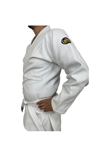 Jiu Jitsu Elbisesi Jujitsu Gi Bjj Gi Ju Jitsu Kimono Beyaz Gri Dikişli Beyaz
