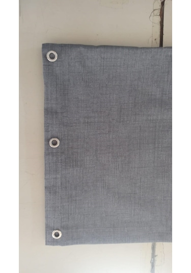 Ceylan Home Balkon Perdesi Brandası Kuş Gözü Seçenekli Düz Gri Gri