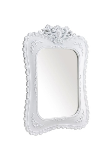 Dantel Kristal Ayna Beyaz