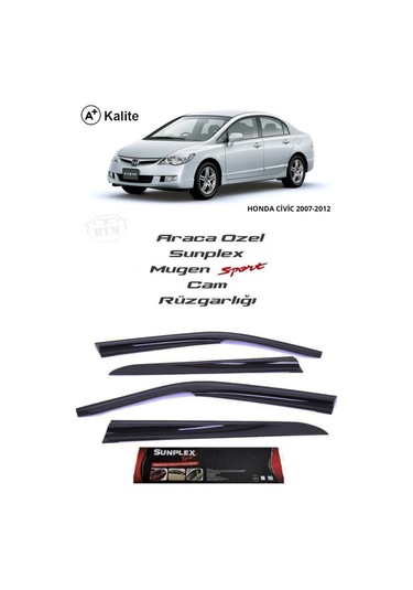Honda Civic Fd6 Sunplex Marka Cam Rüzgarlığı Mugen 4'Lü