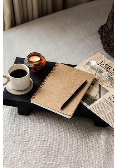 A5 Kraft Karton Kapak 70 Yaprak 110 Gram Kareli Not Defteri Kareli Kraft