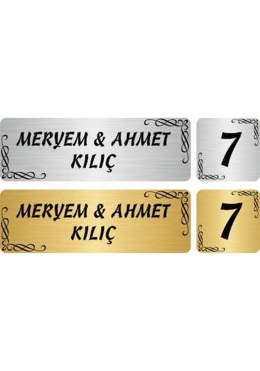 Metal Kapı İsimliği Ve No Oval