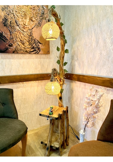 Ağaç Lambader 165-170 Cm Iki Lambalı Safranbolu Serisi