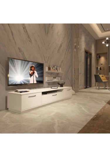 Decoraktiv Trio 4s Mdf Tv Ünitesi Tv Sehpası Beyaz
