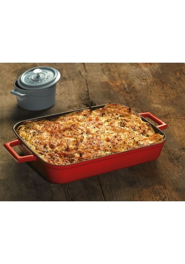 Lava Döküm Dikdörtgen Tepsi 26X40 CM Turuncu... Turuncu