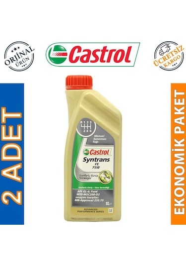 Castrol Syntrans Fe 75W 1 L Manuel Gl-4 Şanzıman Yağı (2 Adet)