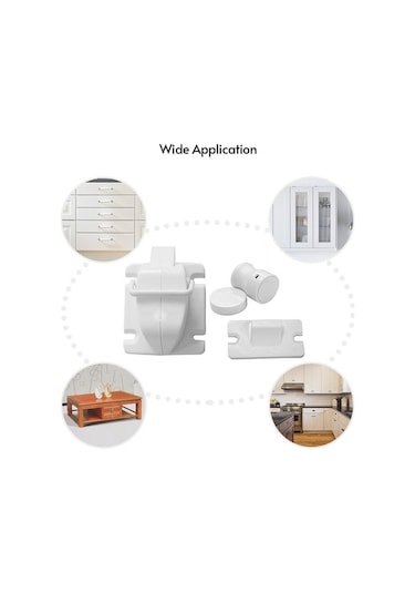 Görünmez Çocuk Güvenlik Kilitleri Mıknatıslı Kilitleme Sistemi 8 Kilit + 2 Anahtar Seti Çekmeceler, Dolaplar, Kapaklar İçin Diğer Çok Renkli