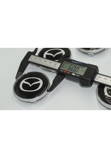 Mazda Jant Göbeği Gümüş Siyah Kapak Seti 60mm